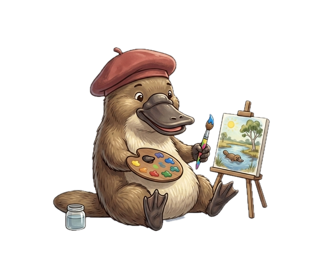 Otto painting at an easel