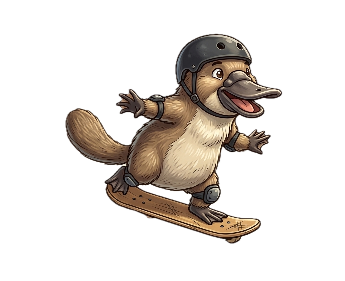 Otto skateboarding with helmet and pads