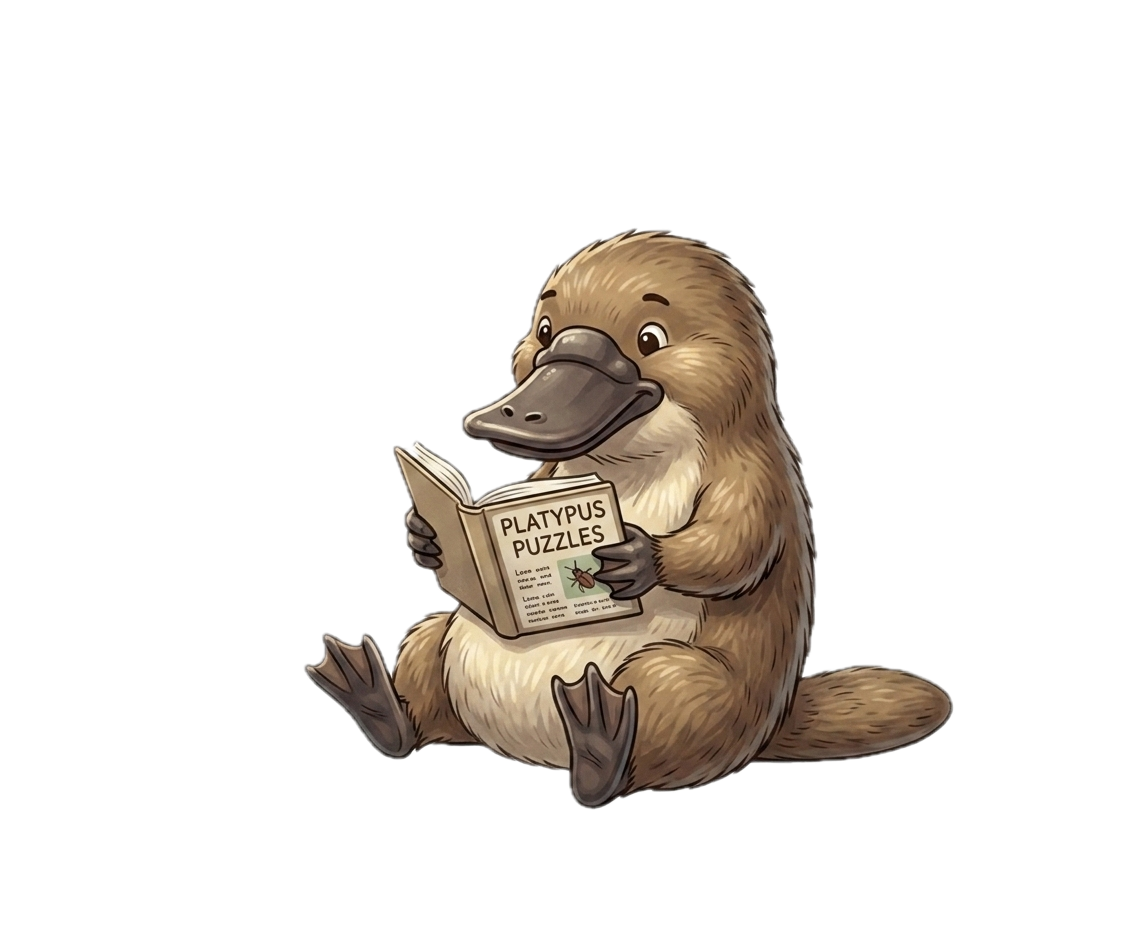 Otto reading Platypus Puzzles
